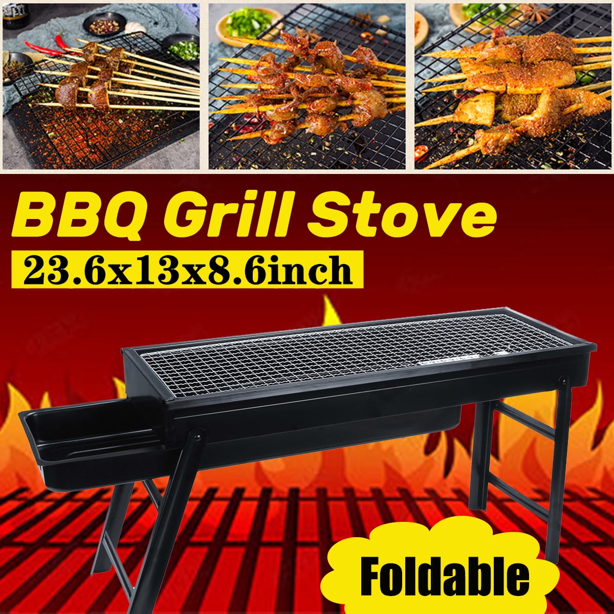 BBQ Charcoal Grill,Barbecue Portable Folding Grill ...