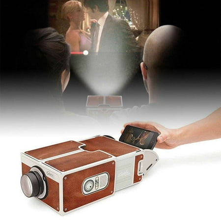 Smartphone Projector DIY 3D Cardboard Mini Smartphone Projector Light Novelty Adjustable Mobile Phone Projector Portable