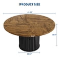 thumbnail image 3 of Gaderth 47" Round Dining Table For 4-6 People,Circle Kitchen Table,Farmhouse Round Dining Room Table,Wood Dinner Table With Sturdy Waveform Pedestal Base For Living Room Apartment,Table Only, 3 of 8