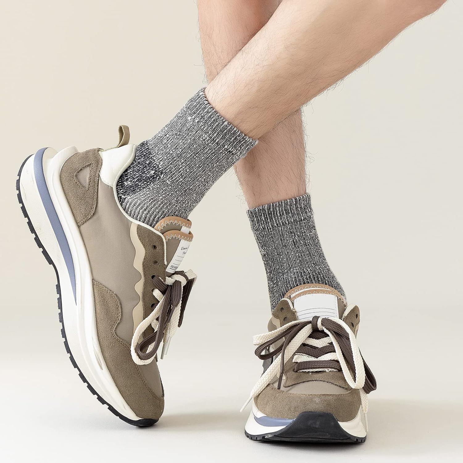 Merino Wool Ankle Hiking Socks Men Outdoor Women Thermal Warm Cushioned Quarter Sock (3 Pairs)