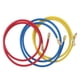 thumbnail image 1 of Manguera de carga de refrigerante de 150 cm para aire acondicionado, 3 unidades, 1/4 pulg., compatible con refrigerantes R12, R22 y R502, azul, rojo y amarillo., 1 of 14