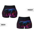 thumbnail image 5 of Fotbe Futuristic Purple Panther A、 Seamless Shorts, Womens Workout Shorts High Waist Stretch Booty Short for Gym/Yoga/Running/Biking-Large, 5 of 9