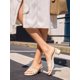 thumbnail image 2 of Sandals Coutgo para mujer, tacones gruesos de malla, punta abierta, color nude, 2 of 4