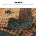 thumbnail image 6 of PANGUSHAN 100% Cotton King Quilt Set, Farmhouse Plaid King Size Quilt Bedding Set Bedspreads, Reversible Quilted Lightweight Comforter, Brown/Dark Green Bed Spread for King Bed, 3 Pieces, 6 of 11