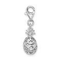 thumbnail image 2 of Auriga 925 Sterling Silver Rhodium-plated Pineapple Charm with Fancy Lobster Clasp (L-37mm, W-8mm), 2 of 6