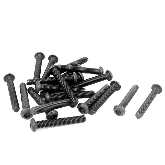 Unique Bargains M6 x 40mm Alloy Steel Hex Socket Button Head Machine Screws Black 20 PCS