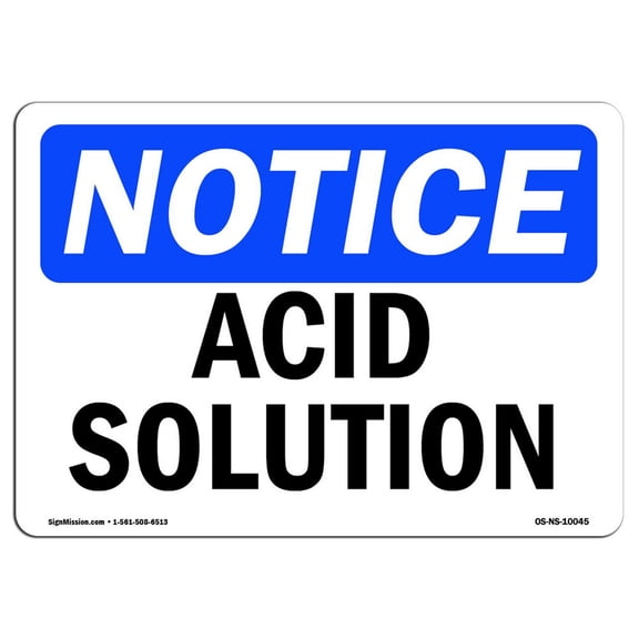 OSHA Notice Sign - Acid Solution | Decal | Protect Your Business, Construction Site, Warehouse & Shop Area |  Made in the USA