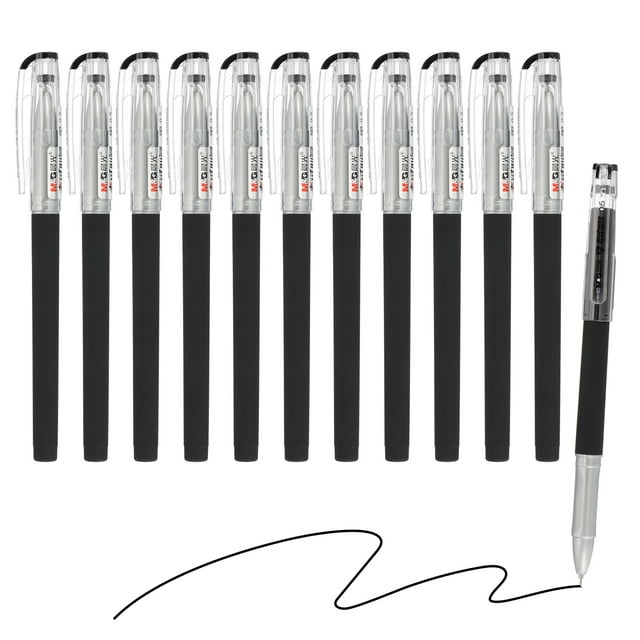 Uxcell Gel Pen Medium Point 0.5mm, 24 Pack Smooth Black Gel Ink Rollerball Pen for Home Office Writing Note Taking Journaling Business, Style 1