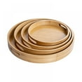 thumbnail image 6 of Round Natural Bamboo Serving Tray | Wooden Serving Trays | Butler Style Bamboo trays with Handles, 6 of 6