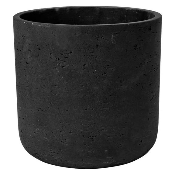 Planter Black Washed Fiberstone indoor and outdoor Flower Pot 7"H x 7"W - by
