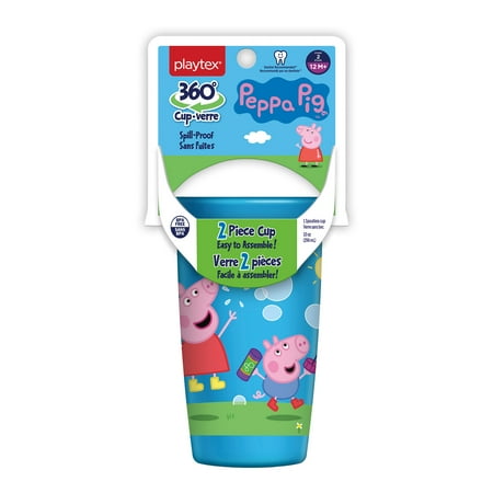 Playtex Baby Sipsters Stage 2 Peppa Pig Girls Spoutless Sippy Cup, 10 oz