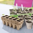 thumbnail image 4 of GROWNEER 24 Packs Peat Pots Seed Starter Trays, 240 Cells Biodegradable Seedling Pots Germination Trays, Organic Plant Starter Kit with 15 Pcs Plant Labels, 4 of 6