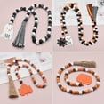 thumbnail image 5 of Halloween Wooden Bead Garlandm, Rustic Farmhouse Beaded Tiered Tray Decor Prayer Bead Wall Hanging Decor w/ Spider Web and Linen Tassels, 5 of 5