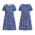 thumbnail image 3 of Bixox Robe d'Été à Manches Courtes pour Femmes Robe Ample Longueur Genou avec Poches-New-York City, 3 of 7