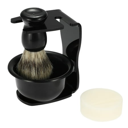 Multi Shaving Brush Stand Anself 4 In 1 Men's Shaving Razor Set for Dry or Wet Shaving Badger Hair Brush + Shaving Stand + Soap Bowl + Shaving Soap Razor Holder Male Facial Clean Tools Beard Shaving Kit Soap Blaireau Brush ()