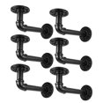 thumbnail image 1 of Customizable Width Pipe Shelf Brackets, Industrial Iron Pipe Bracket with Rust-Proof Coating for Diy Floating Shelves, Black Hardware Included, Perfect for Farmhouse Decor, 1 of 7