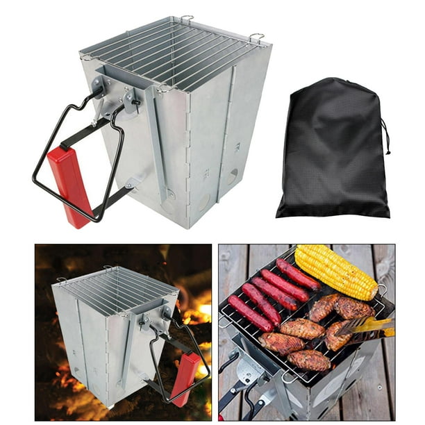 Arrancador de chimenea de carbón con mango de seguridad - Kit de iluminación para barbacoa de inicio rápido Barbacoa para asar a la parrilla para Macarena arrancador de chimenea de carbón