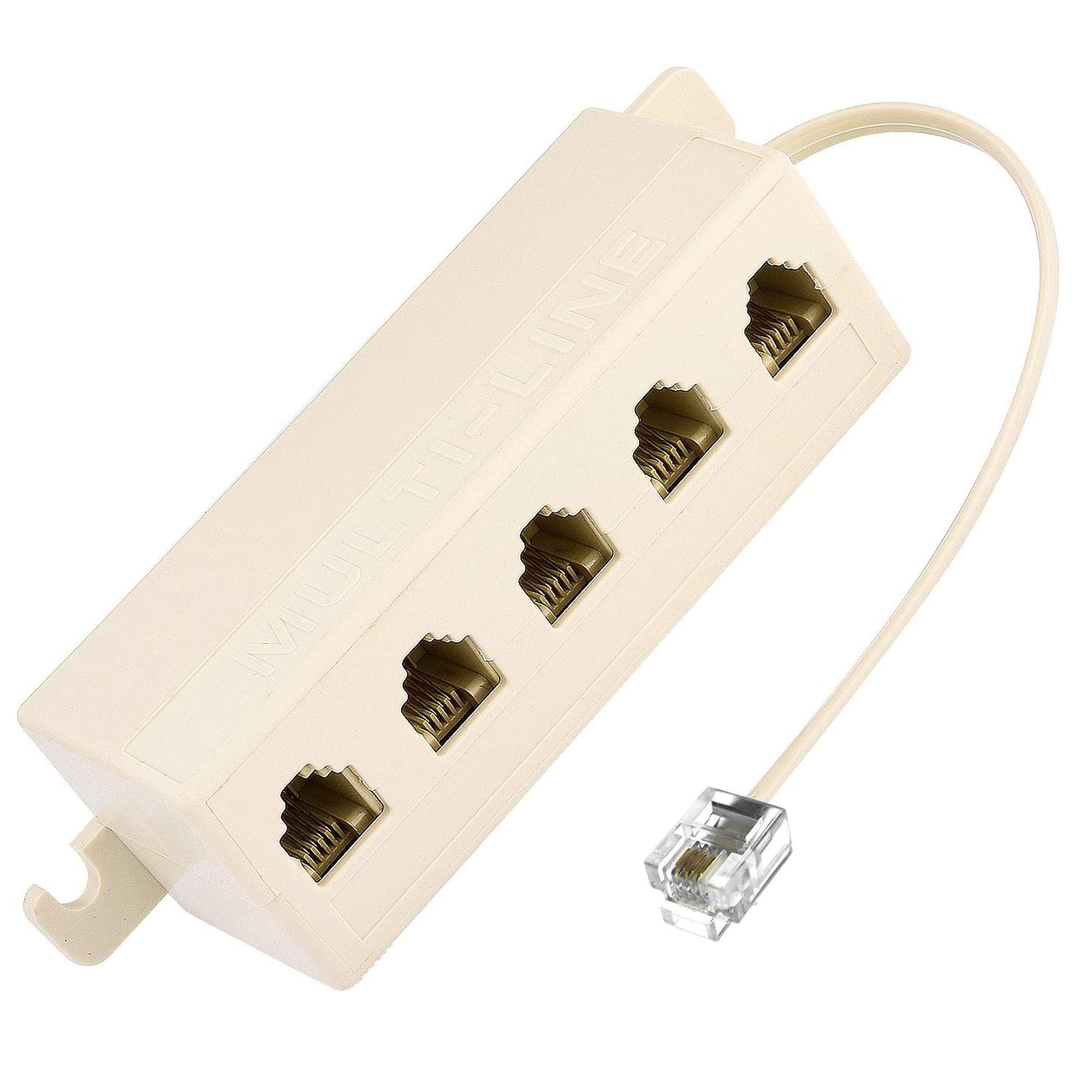 Telephone line cord ivory with BT plug 