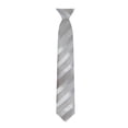 thumbnail image 3 of Jacob Alexander Boys' Clip-On Solid Color Tonal Stripe Neck Tie - Silver, 3 of 5