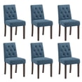 thumbnail image 4 of EOP Dining Chairs Set of 6, Modern Upholstered Fabric Dining Room Chairs, Armless Kitchen Side Chairs with Wood Legs and Padded Seat for Living Room, Bedroom, Kitchen, Blue, 4 of 9