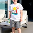 thumbnail image 5 of Tdoqot Toddler Boys Vacation Outfit Sets- Soft Short Sleeve Shirts Elastic Waist Shorts Sumemr Kids Beach Clothes White Size 4T, 5 of 6
