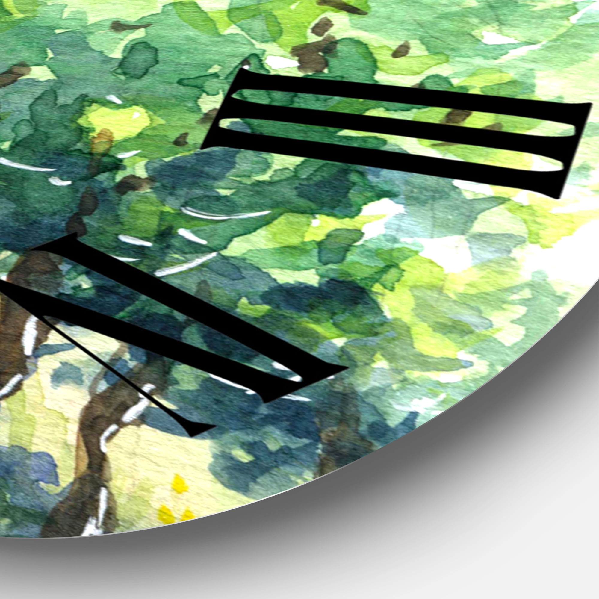 Designart 'Rural Scene Vineyard Road' Traditional Wall Clock