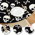 thumbnail image 4 of Halloween Skull Crossbones Pattern Round Fitted Tablecloth with Elastic Edge,Dining Table Cover Waterproof,Outdoor Round Tablecloth for Camping,Dining,Indoor and Outdoor, 4 of 7