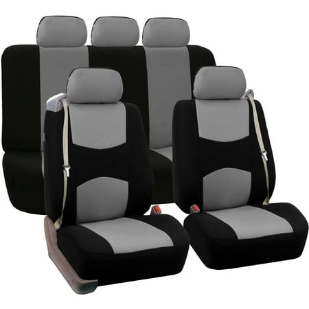 FH Group Full Set Flat Cloth Built-In Seatbelt Compatible Universal Fit Seat Covers, (Best Universal Fit Seat Covers)