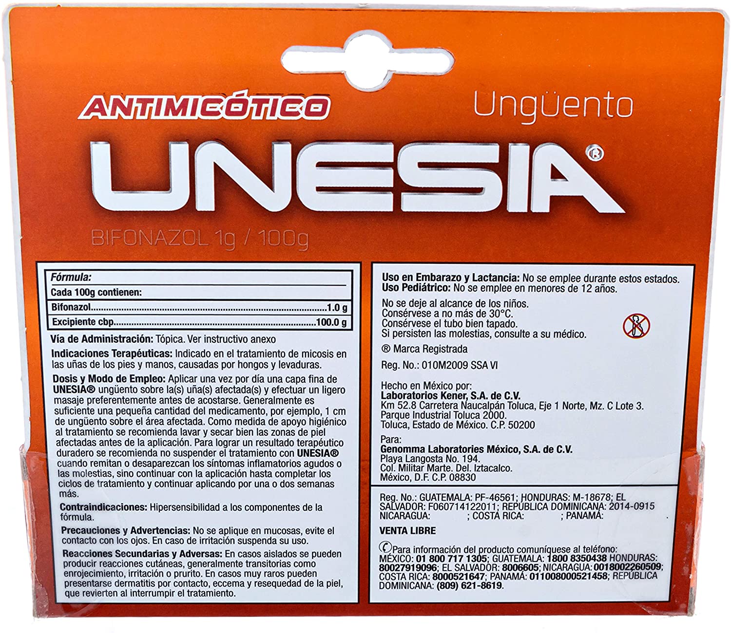 Unesia Crema / Unguente Unesia- Nail Fungus Medical Ointment Cream- 20g.