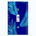 thumbnail image 1 of Metal Light Switch Plate Cover Tropical Jungle Palm Leaves Blue JGL007, 1 of 13
