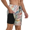 thumbnail image 3 of Haiem Passport Stamp Men'S Quick-Dry Swim Trunks: Comfortable Beach Shorts With Mesh Lining And Pockets - Ideal For Swimming And Sunbathing Medium, 3 of 9