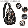 thumbnail image 2 of Sling Backpack,Retro Halloween Ghost Pattern Sling Bag with Water Bottle Holder,Waterproof Sling Bag for Men/Women with Headphone Jack for Hiking,Travel, 2 of 6