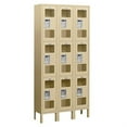 thumbnail image 2 of 12" Wide Triple Tier See-Through Metal Locker - 3 Wide - 6 Feet High - 15 Inches Deep - Tan - Unassembled, 2 of 4