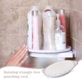 thumbnail image 2 of CAROOTU Water-Resistant Rotating Spin Corner Shelf Wall Mount Punch Free Storage Organizer with Adjustable Hooks, 2 of 6