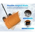 thumbnail image 2 of Garvee Snow Shovel Pusher for Driveway, Heavy Duty Snow Shovel, 29" Angled Blade Efficient Metal Snow Removal, 5 Level Adjustable Height Handle, Snow Plow for Sidewalk, Orange, 2 of 6