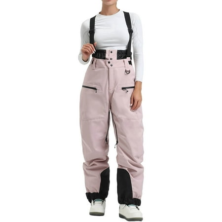 AINIYS Women s Snowboard Suspender Pants Waterproof Insulated Ski Trousers for Winter Snow Sports Outdoor Adventures Pink XL