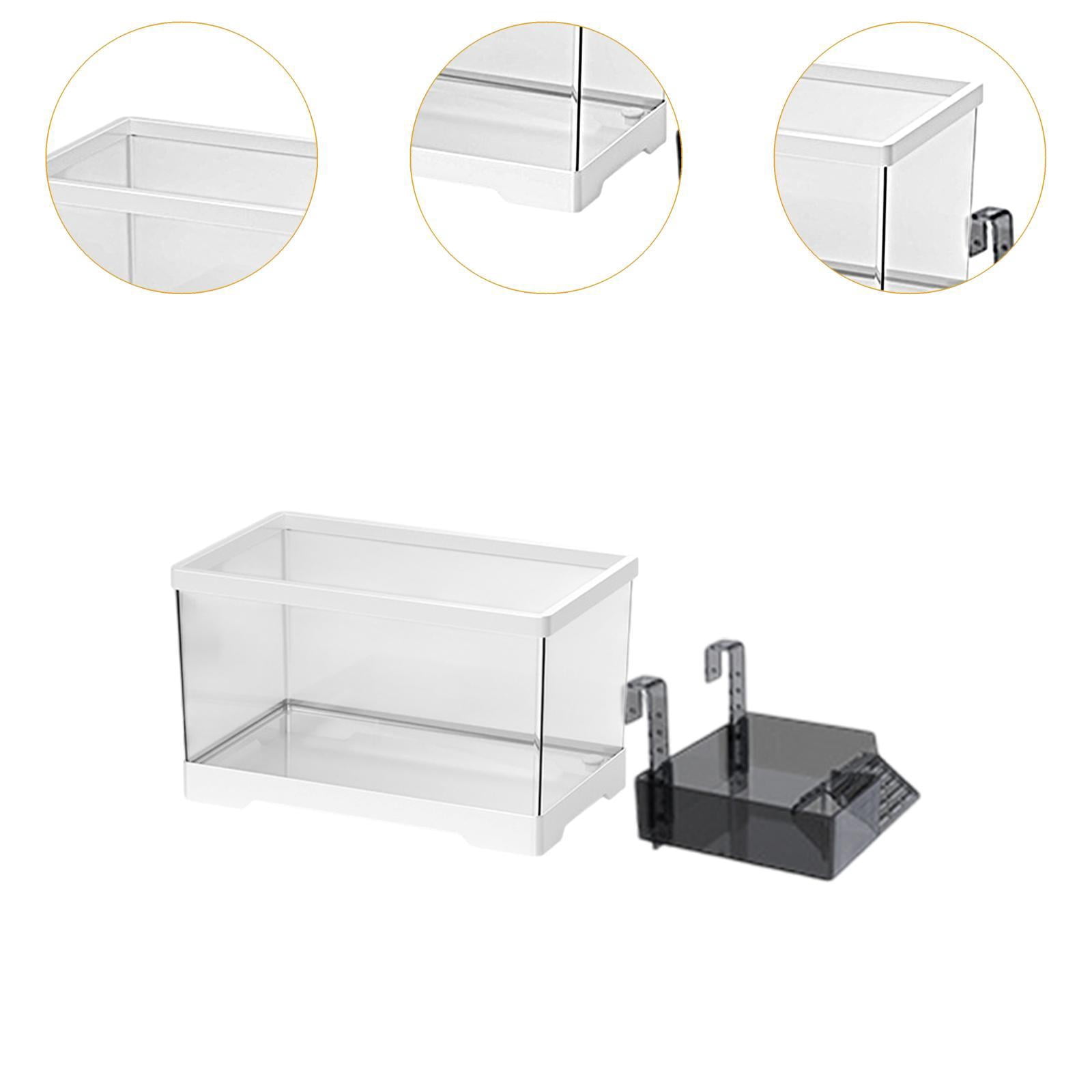 CarpNettore Turtle Tank Aquarium Tortoise Enclosure Starter Kit Hideout Reptile Tank with Basking Platform Aquatic Terrarium for Breeding L with Platform