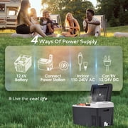Simzlife 12 Volt Car Refrigerator, 32Qt Portable Fridge,-7℉~50℉,Freezer Fridge Cooler for RV,Camping,Black