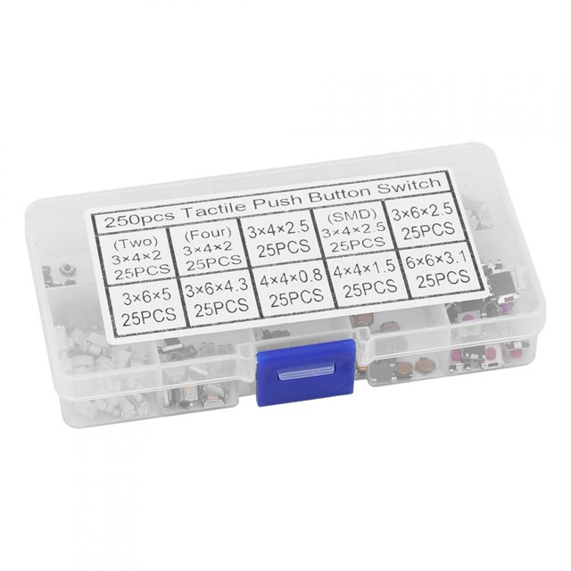Fugacal 250PCS 10 Types Commutateur Tactile Sélection Kit Bouton Poussoir Momentané Pousser