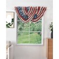 thumbnail image 2 of Waterfall Valances for Windows, Vintage American Flag Kitchen Sheer Valance Curtains, Country Wooden USA Flag Rod Pocket Elegant Swag Valances for Living Room Bedroom, 47.2"x38.5", 1 Panel, 2 of 8