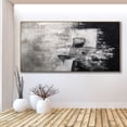 thumbnail image 5 of Large Black and White Wall Art Minimalist Wall Art Large Abstract Wall Art Canvas Black and White Oil Painting Modern Living Room Wall Decor,Unstretched,Frameless,(51*102cm)20*40Inches, 5 of 5