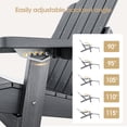 thumbnail image 5 of Noelse Folding Adirondack Chair Set of 2, HDPE Adirondack Chairs with Retractable Ottoman and 5-Level Adjustable Backrest, Gray, 5 of 16