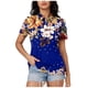 thumbnail image 2 of Fiudx Ofertas Flash Del Día Blusa con Botones y Cuello Vuelto de Manga Corta con Estampado Cómodo E Informal para Mujer a La Moda, 2 of 5