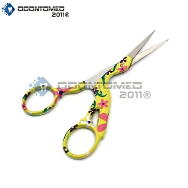 Odontomed2011® 4.5" Stainless Steel Sharp Tip Classic Stork Scissors Crane Design Sewing Scissors Dressmaker Shears Scissors For Embroidery, Craft, Needle Work, Art Work & Everyday Use Bts-158