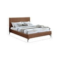 thumbnail image 3 of Meridian Furniture Gallo Cognac Vegan Leather Queen Bed, 3 of 9