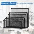 thumbnail image 2 of INTIGE Mail Organizer Countertop with 5 Slot, Metal Mail Holder for Desk, File Holder Letter Sorter for Envelope, Bill and Document, 2 of 6