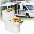 thumbnail image 6 of HELLHERO Stylish Lid Cover Set for Toilet Elastic Bottom Fits All Toilet Shapes for Gift, Sunflower & Bee, 6 of 8