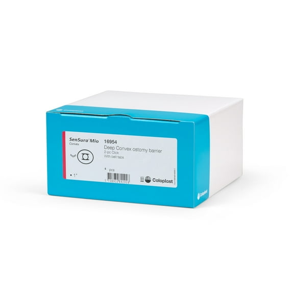 SenSura Mio Click Precut, Standard Wear Ostomy Barrier Elastic Adhesive 50 mm Flange 5 per Box 16954