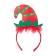thumbnail image 1 of Diadema de sombrero de elfo, accesorio para disfraz de elfo para fiesta de disfraces navideña Rojo, 1 of 9