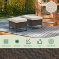 thumbnail image 4 of AVAWING Durable Ottoman Footstools with Removable Cushions, Rattan, Beige, 2 Pieces, 4 of 7